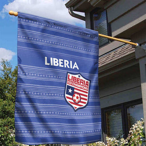 Liberia Football Garden Flag African Tribal Pattern - Blue Jersey - African Pride
