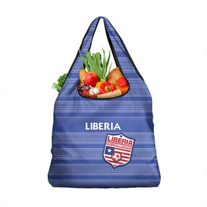 Liberia Football Grocery Bag African Tribal Pattern - Blue Jersey - African Pride
