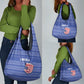 Liberia Football Grocery Bag African Tribal Pattern - Blue Jersey - African Pride