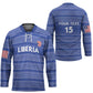 Custom Liberia Football Hockey Jersey Women Blue Jersey