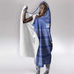 Liberia Football Hooded Blanket African Tribal Pattern - Blue Jersey - African Pride