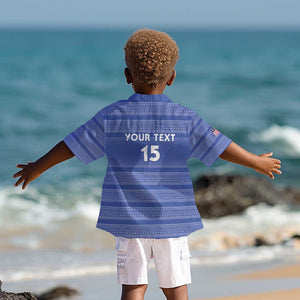 Custom Liberia Football Kid Hawaiian Shirt African Tribal Pattern - Blue Jersey - African Pride