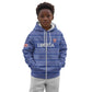 Custom Liberia Football Kid Hoodie African Tribal Pattern - Blue Jersey - African Pride