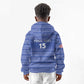 Custom Liberia Football Kid Hoodie African Tribal Pattern - Blue Jersey - African Pride