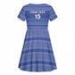 Custom Liberia Football Kid Short Sleeve Dress African Tribal Pattern - Blue Jersey - African Pride