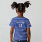 Custom Liberia Football Kid T shirt African Tribal Pattern - Blue Jersey - African Pride