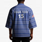 Custom Liberia Football Kimono Women Blue Jersey