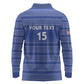 Custom Liberia Football Long Sleeve Polo Shirt African Tribal Pattern - Blue Jersey - African Pride