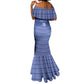 Custom Liberia Football Mermaid Dress African Tribal Pattern - Blue Jersey - African Pride