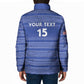 Custom Liberia Football Padded Jacket Women Blue Jersey