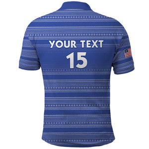 Custom Liberia Football Polo Shirt African Tribal Pattern - Blue Jersey - African Pride