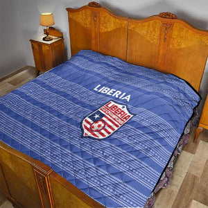 Liberia Football Quilt African Tribal Pattern - Blue Jersey - African Pride