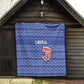 Liberia Football Quilt African Tribal Pattern - Blue Jersey - African Pride