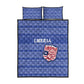 Liberia Football Quilt Bed Set African Tribal Pattern - Blue Jersey - African Pride