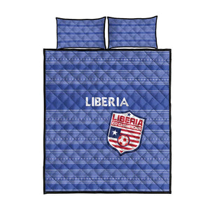 Liberia Football Quilt Bed Set African Tribal Pattern - Blue Jersey - African Pride