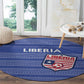 Liberia Football Round Carpet African Tribal Pattern - Blue Jersey - African Pride