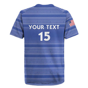 Custom Liberia Football Rugby Jersey African Tribal Pattern - Blue Jersey - African Pride