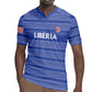 Custom Liberia Football Rugby Jersey African Tribal Pattern - Blue Jersey - African Pride