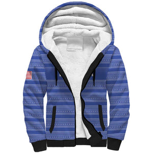Custom Liberia Football Sherpa Hoodie African Tribal Pattern - Blue Jersey - African Pride