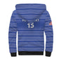 Custom Liberia Football Sherpa Hoodie African Tribal Pattern - Blue Jersey - African Pride