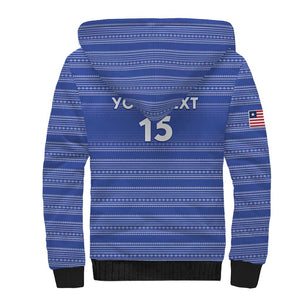 Custom Liberia Football Sherpa Hoodie African Tribal Pattern - Blue Jersey - African Pride