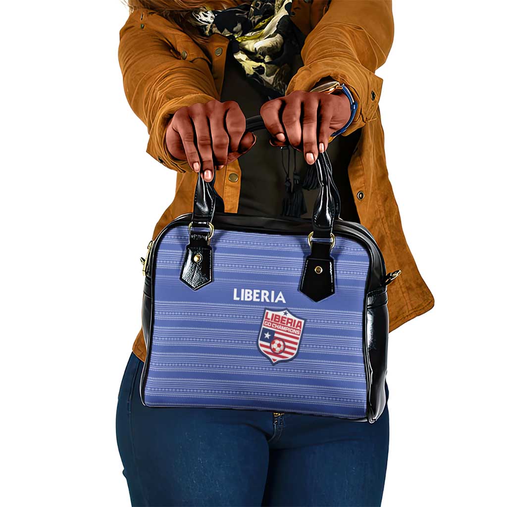 Liberia Football Shoulder Handbag African Tribal Pattern - Blue Jersey - African Pride