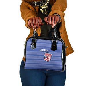 Liberia Football Shoulder Handbag African Tribal Pattern - Blue Jersey - African Pride