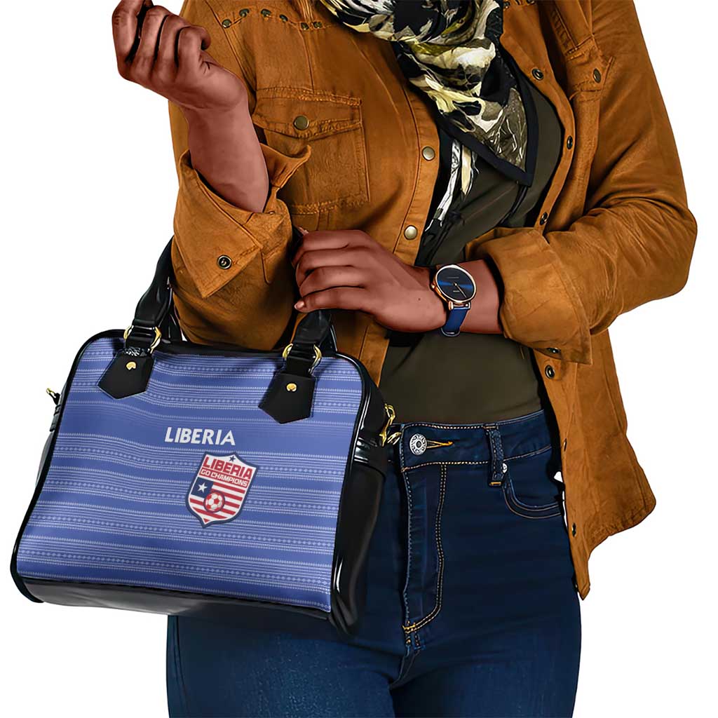 Liberia Football Shoulder Handbag African Tribal Pattern - Blue Jersey - African Pride