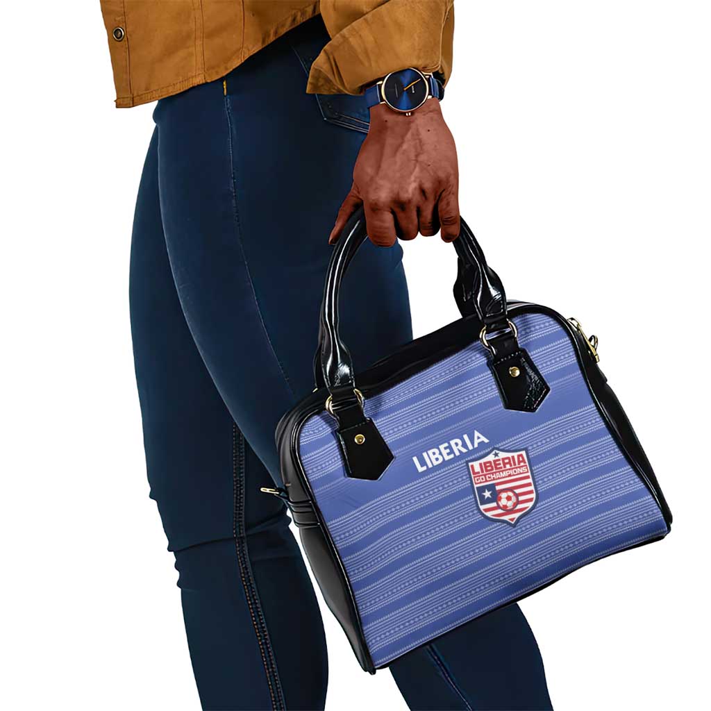 Liberia Football Shoulder Handbag African Tribal Pattern - Blue Jersey - African Pride