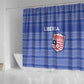 Liberia Football Shower Curtain African Tribal Pattern - Blue Jersey - African Pride
