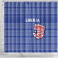Liberia Football Shower Curtain African Tribal Pattern - Blue Jersey - African Pride