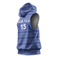 Custom Liberia Football Sleeveless Hoodie African Tribal Pattern - Blue Jersey - African Pride