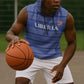 Custom Liberia Football Sleeveless Hoodie African Tribal Pattern - Blue Jersey - African Pride