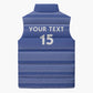 Custom Liberia Football Sleeveless Puffer Jacket Women Blue Jersey