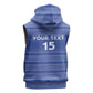 Custom Liberia Football Sleeveless Zip Hoodie African Tribal Pattern - Blue Jersey - African Pride