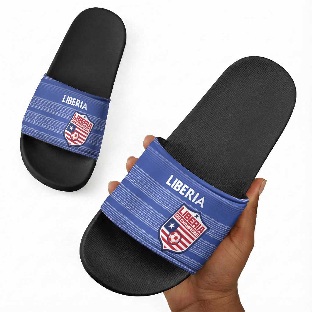 Liberia Football Slide Sandals Women Blue Jersey