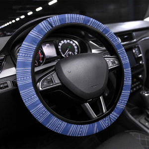 Liberia Football Steering Wheel Cover African Tribal Pattern - Blue Jersey - African Pride