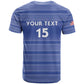 Custom Liberia Football T shirt African Tribal Pattern - Blue Jersey - African Pride