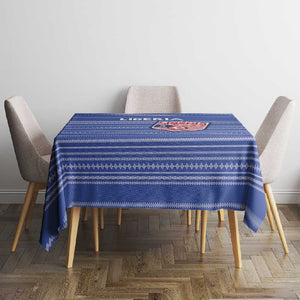 Liberia Football Tablecloth African Tribal Pattern - Blue Jersey - African Pride