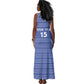 Custom Liberia Football Tank Maxi Dress African Tribal Pattern - Blue Jersey - African Pride