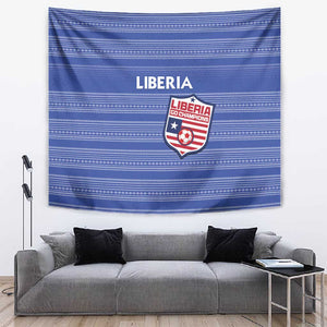 Liberia Football Tapestry African Tribal Pattern - Blue Jersey - African Pride
