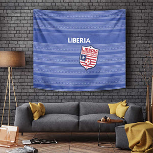 Liberia Football Tapestry African Tribal Pattern - Blue Jersey - African Pride