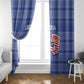 Liberia Football Window Curtain African Tribal Pattern - Blue Jersey - African Pride