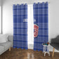 Liberia Football Window Curtain African Tribal Pattern - Blue Jersey - African Pride