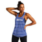 Custom Liberia Football Women Racerback Tank African Tribal Pattern - Blue Jersey - African Pride