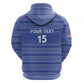 Custom Liberia Football Zip Hoodie African Tribal Pattern - Blue Jersey - African Pride