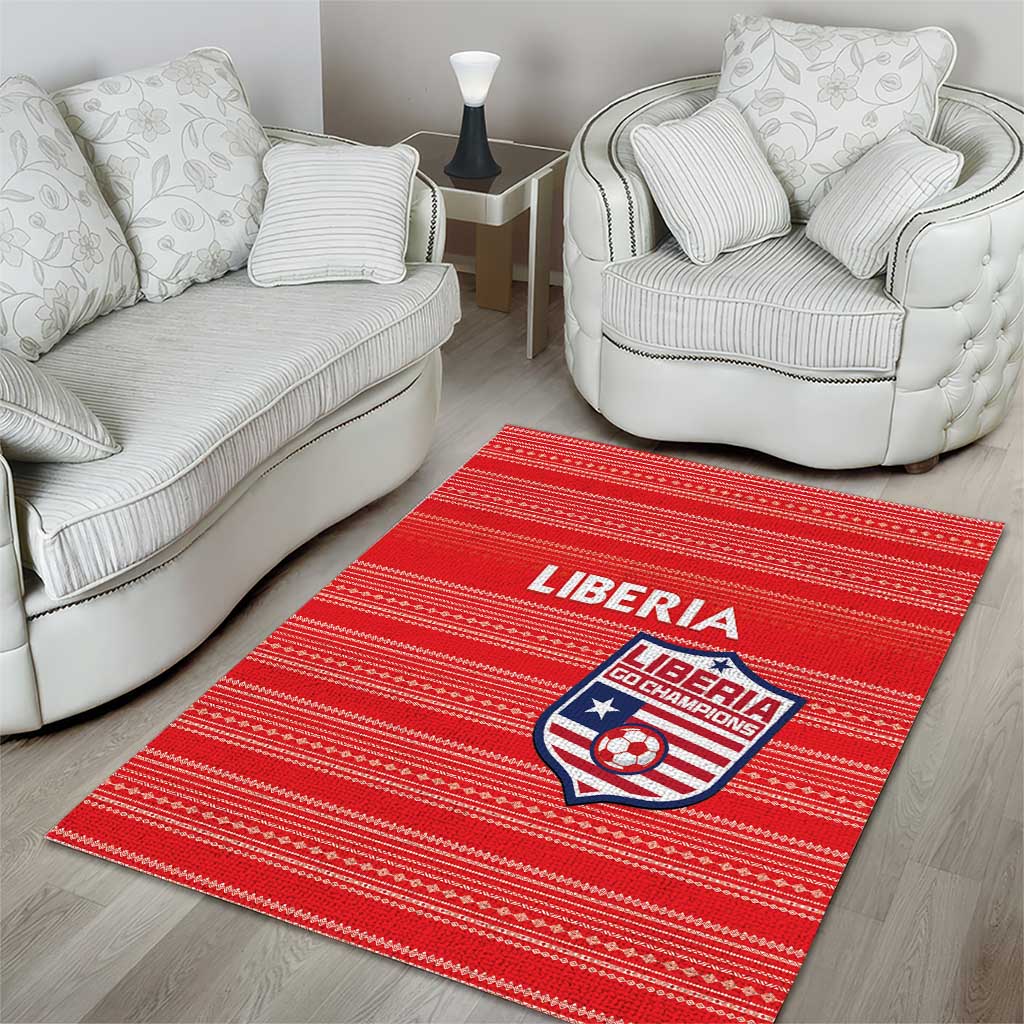 Liberia Football Area Rug African Tribal Pattern - Red Jersey - African Pride