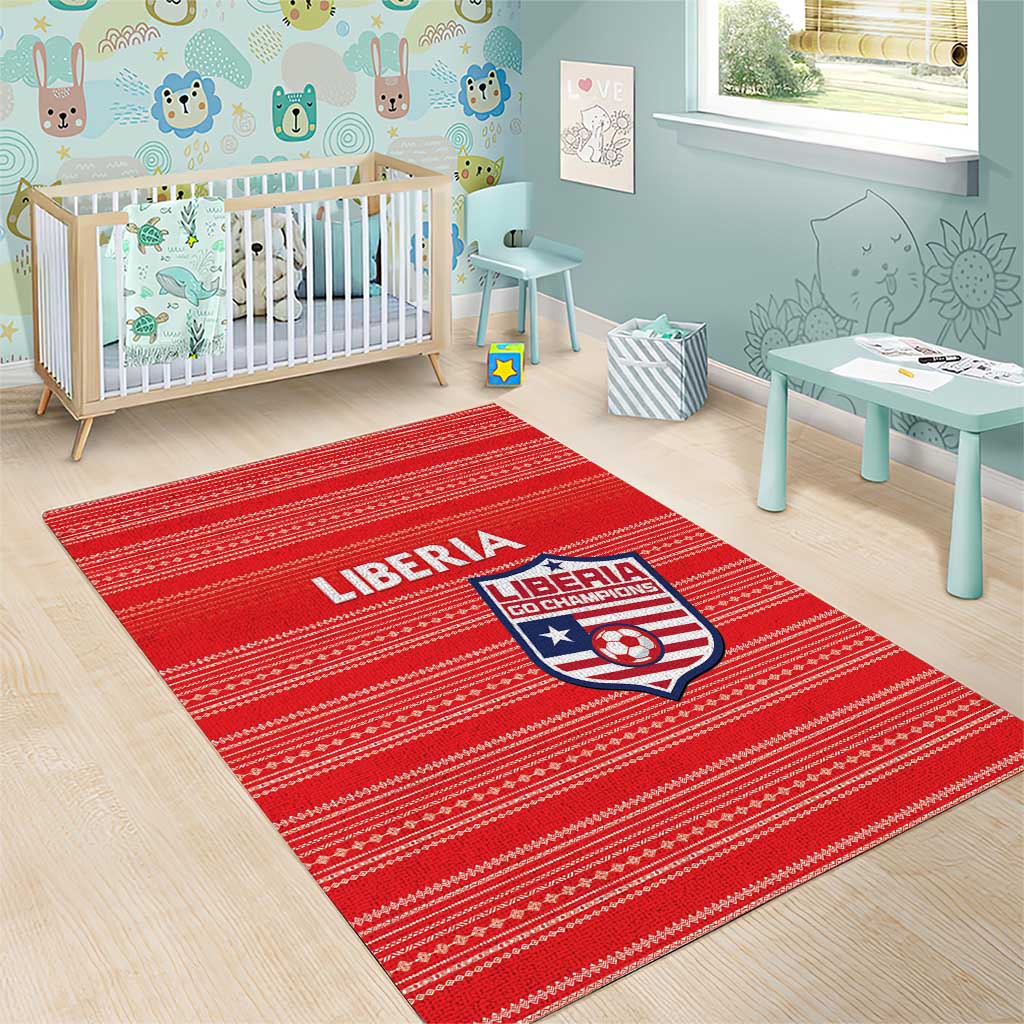 Liberia Football Area Rug African Tribal Pattern - Red Jersey - African Pride