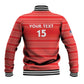 Custom Liberia Football Baseball Jacket African Tribal Pattern - Red Jersey - African Pride
