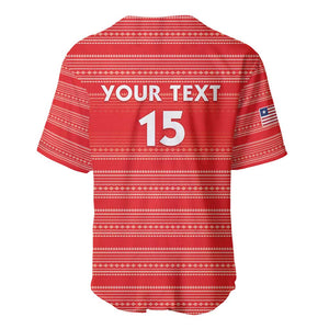 Custom Liberia Football Baseball Jersey African Tribal Pattern - Red Jersey - African Pride
